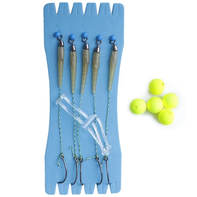 4 Montages De Pêche à La Carpe Prestige – Hameçons Carbone #13, Ligne Tresse – 2 Packs
