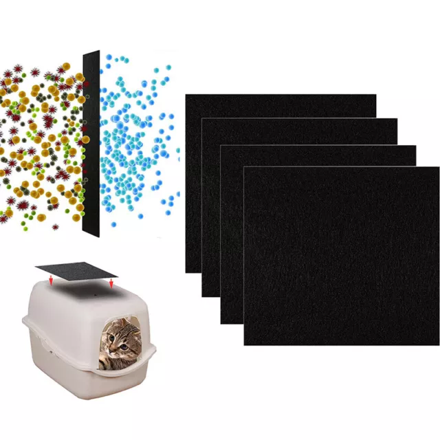 Charcoal Cat Litter Box Filter Hooded Cats Litter Trays Pans Carbon Odor Filters