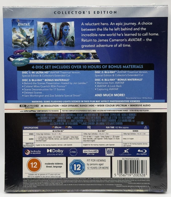 AVATAR - 4K Ultra HD blu-ray - Collector's Edition - NEW - 4 Disc £79. ...