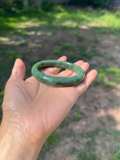 Authentic Russian Siberian Nephrite Jade Bangle 60mm Bracelet D111 2