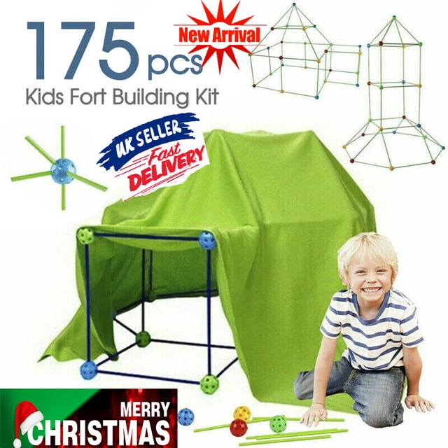 175Pcs DIY Gift Fort Building Build Your Own Den Kit Present Children Set Tent