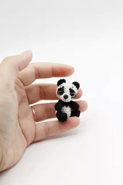Handmade crochet tiny panda toy