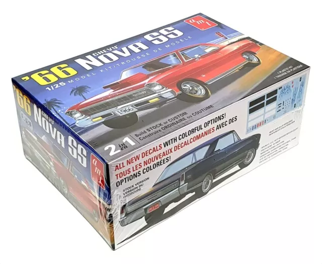 AMT 1/25 Scale AMT1198M/12 - 1966 Chevy Nova SS - 2 in 1 Stock Or Custom