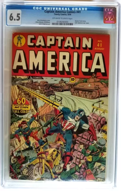 Captain America Comics #41 Cgc F+ 6.5 Timely 1944  Alex Schomburg Wwii Cover