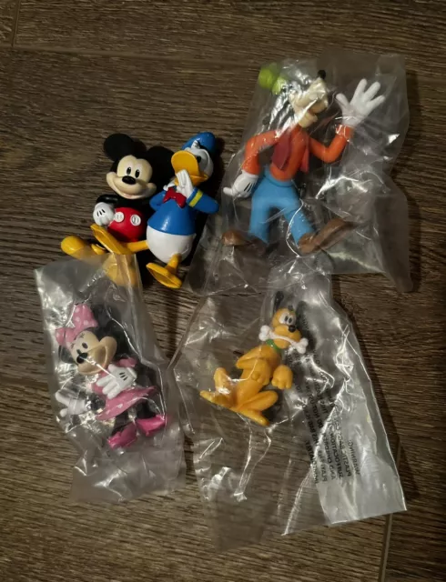 Disney Mickey And Friends PVC Mini 3” Cake Topper Figures Lot of 5 Minnie Goofy