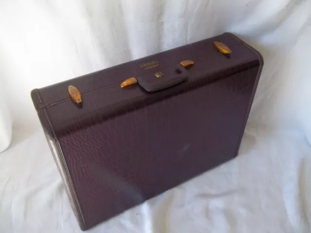 Samsonite Luggage MCM Faux Alligator  Suitcase  24x18x8” VTG #4135