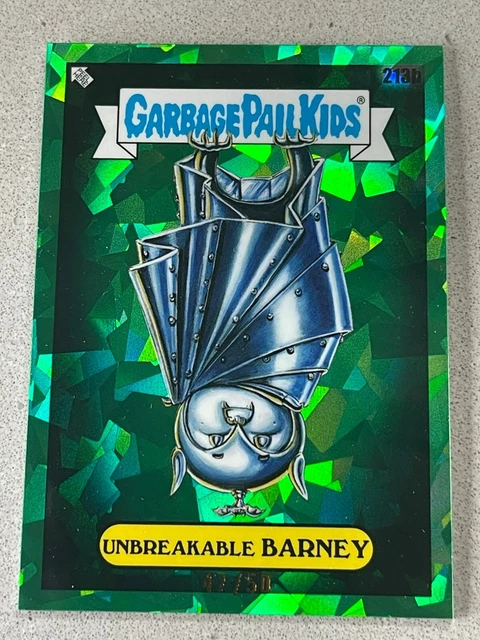 2022 Garbage Pail Kids CHROME SAPPHIRE Unbreakable Barney 213b GREEN 47/50