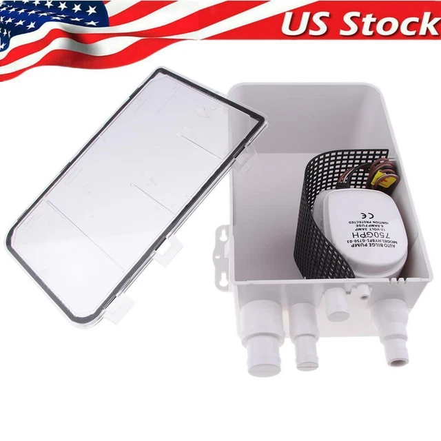 Pompa Per Pozzetto Doccia Yctze 12V/24V – 750 GPH Con Interruttore Automatico – Per Barche, Yacht, Scatola Di Scarico Sentina – Modello G750-01