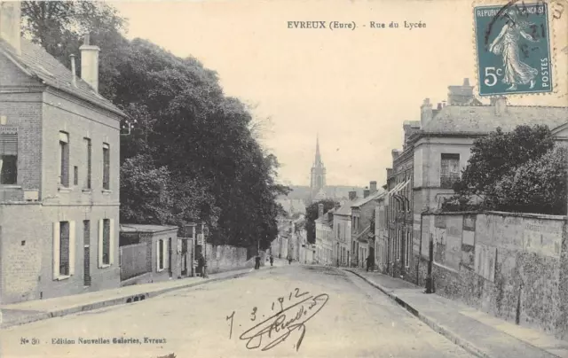Cpa 27 Evreux Rue Du Lycee