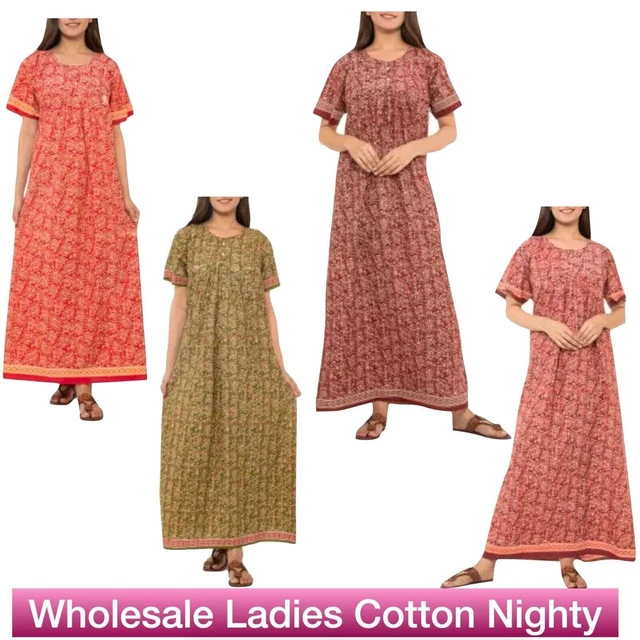 Mix Lote De Mujer Algodón Camisón Noche Vestido Maxi Vestido Pijama