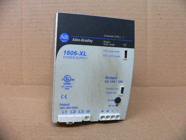 Allen Bradley 1606-XL240E-3 24VDC 10A Power Supply Series A PS 480v 24V .8a