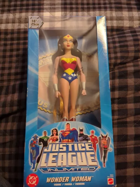 Justice League Wonder Woman 10" Action Figure DC JLU Blue Box With Lasso BoxWare