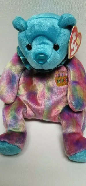 Ty Beanie Babies- New December Happy Birthday Bear- MWMTs Ruffle Collar 5.5"