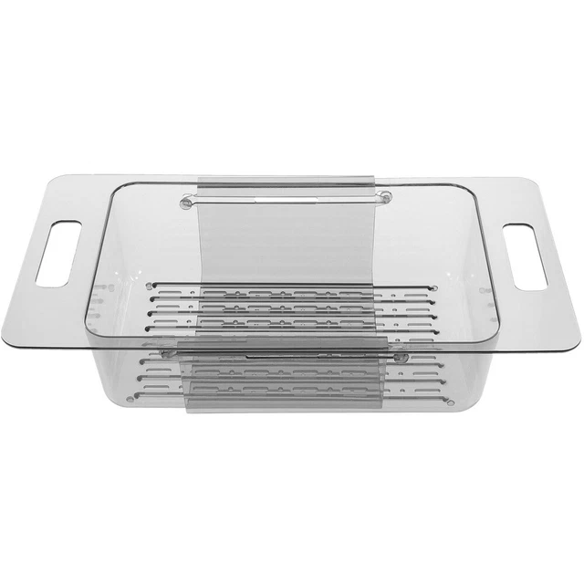 Lot De 2 Passoires Pliables Au-dessus Évier - Panier Légumes Extensible 36.8-49.5cm Blanc
