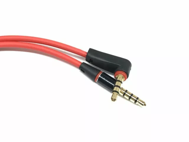 Rot AUX Audio Kabel 3,5mm für DENON AH-MM 200 On-Ear Kopfhoerer