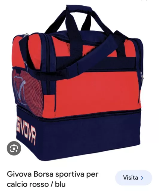 BORSA BORSONE BIG 10 Rosso Blu GIVOVA SPORT CALCIO CALCETTO FITNESS PALESTRA 3