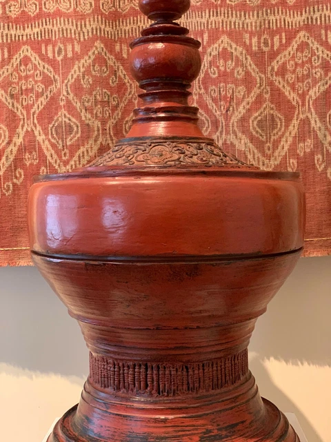 Antique lacquer Offering Elm Bowl Southeast Asia 3