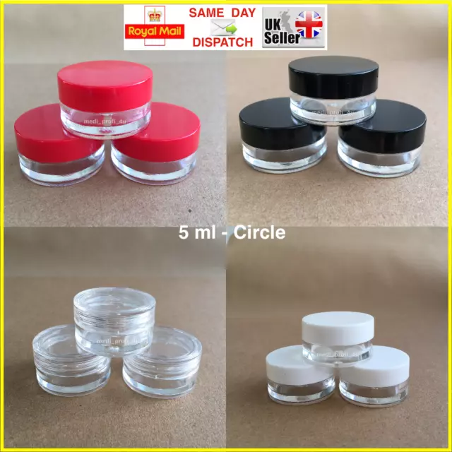 CIRCLE 5ml SCHRAUBENTOP GLAS TOPF BEHÄLTER LIPPENBALSAM HANDWERK CREME NÄGEL REISEN