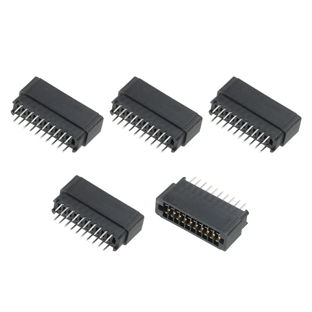 Scheda Bordo Connettore Nero Presa Destra Angolo 20 Pin 2.54mm Passo 5pz