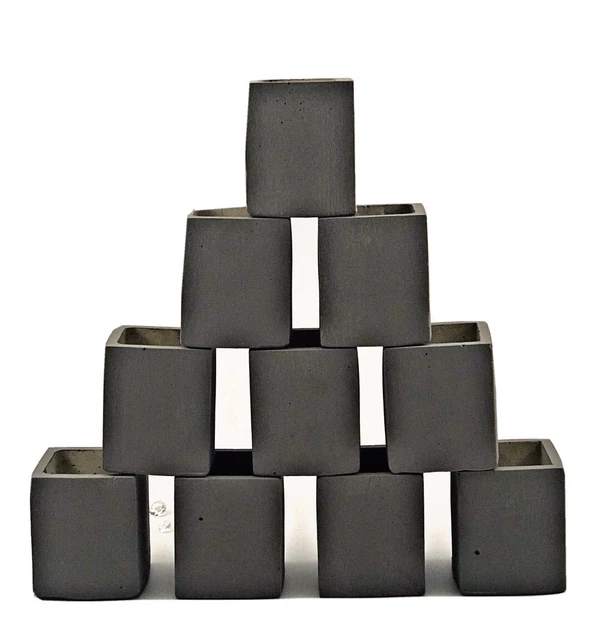 Kit de fabricación de 10 piezas de frascos gris cuadrado vacío hechos a mano en el Reino Unido contenedores velas cera