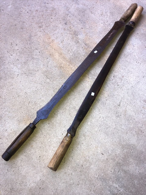 (n°1 old tool / plane / OUTIL ANCIEN RARE, Lot De DEUX , Plane De Tanneur XIXe