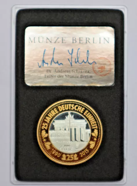 Medaille:  25 Jahre Deutsche Einheit - Deutsche Einheit, 999 Silber, Pp, Coa, S3