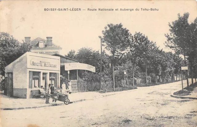 Cpa 94 Boissy Saint Leger / Route Nationale Et Auberge Du Tohu Bohu