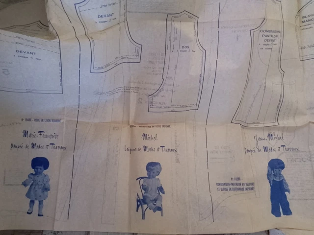 Patron De Couture Pour Vêtements De Poupée - Modes Et Travaux Octobre 1983 - Complet, Non Découpé