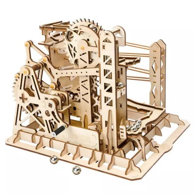 ROKR Marble Run 3D DIY Wooden Puzzle Lift Coaster Jigsaw Puzzle Kit