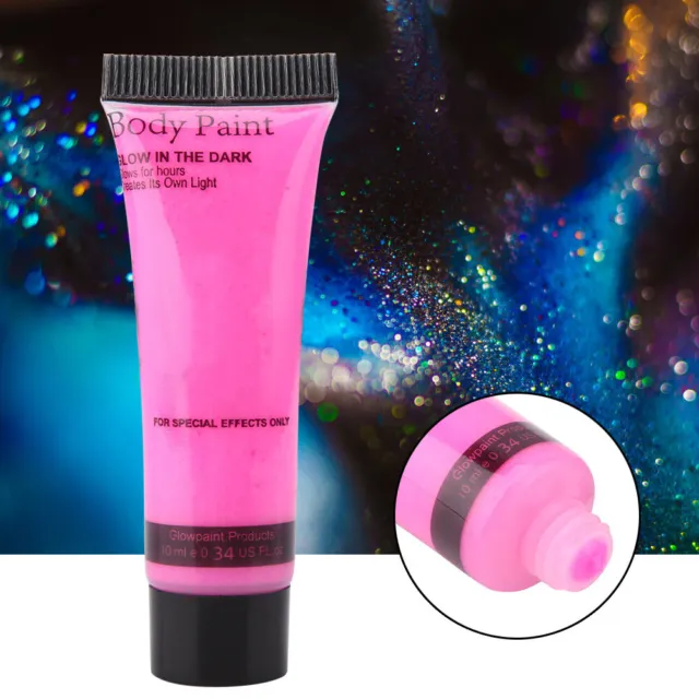 10 ml tubi vernice viso corpo pigmento fluorescente disegno per festa (rosso rosa) FST