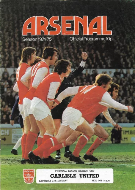 1974-1975 Arsenal Home Programmes League and Cups - Choose From List