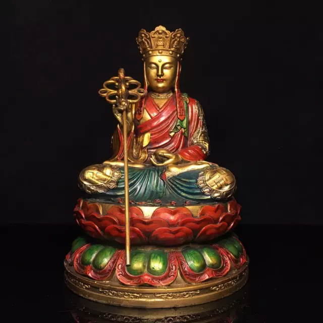 30CM Old Chinese Bronze Color Statue Buddha Q748