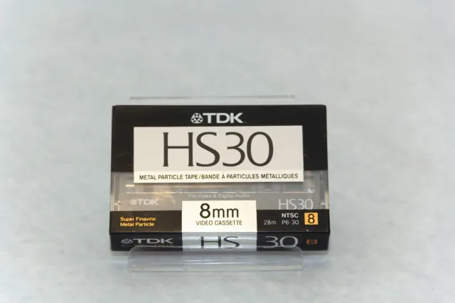TDK, HS30, 8mm videocasete, MP, 28 min: NUEVO SELLADO SIN USAR