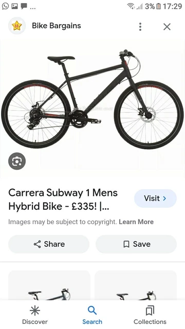 CARRERA SUBWAY 2 ELECTRIC HYBRID BIKE. No battery included but can