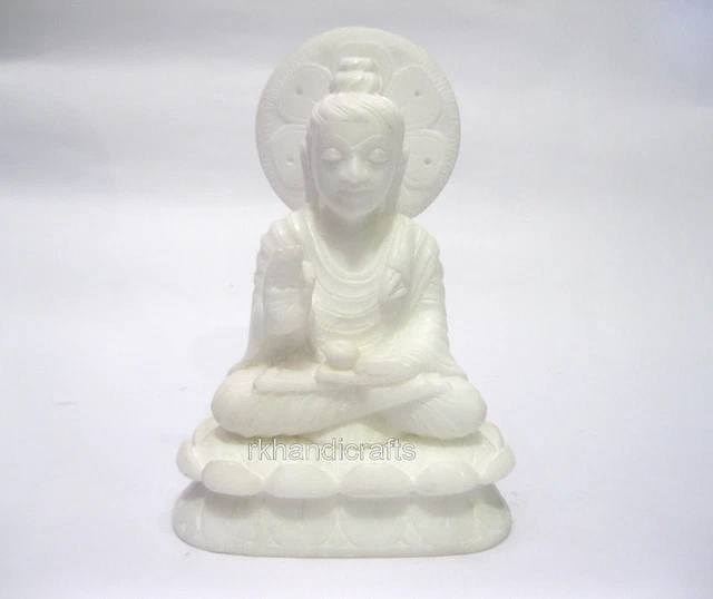 16.5cm Mármol Sentado Buda Idol Artesanía Trabajo Oficina Decorativo Estatua de