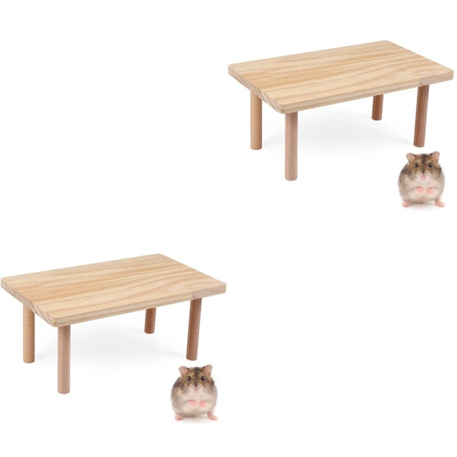 Hamster holzspielzeug 2x robust holz sicher  Plattform zum Spielen für kleine Ha