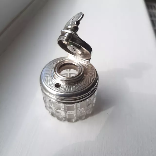 Georgian Silver Topped Travelling Inkwell