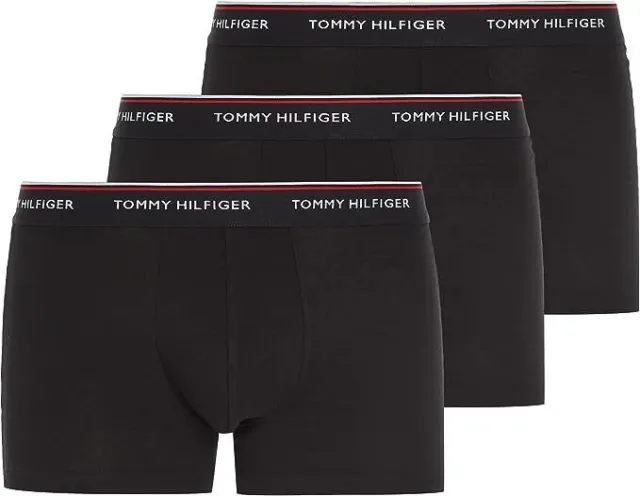 Tommy Hilfiger Herren Boxershorts Cotton Stretch Unterwäsche 3 -Pack Schwarz NEU