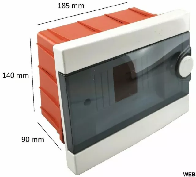 centralino 2-6 moduli Quadro elettrico  DIN incasso scatola IP40 185x140x90 mm