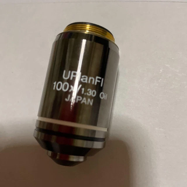 Orympus Microscope Objective Lenses UPlanFl 100× 1.30 oil ∞ 0.17 Brown