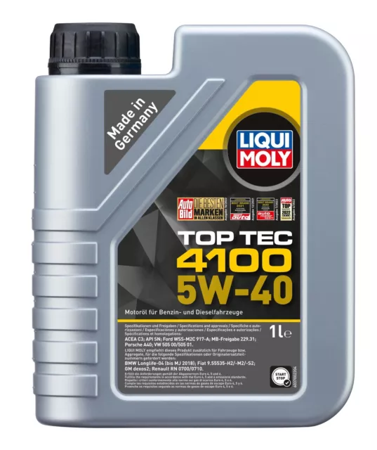 MANN-FILTER paquete de inspección 6 L Liqui Moly Top Tec 5W-40 para Renault Megane III 2