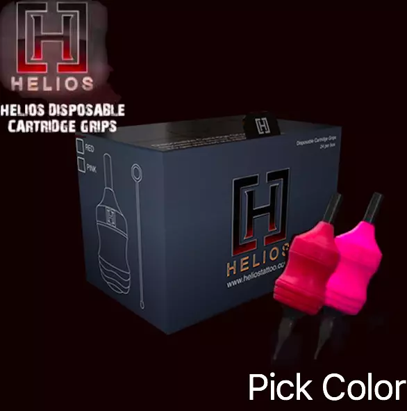 Empuñaduras de cartucho cómodo rojo o rosa HELIOS precio por 1 caja de 24