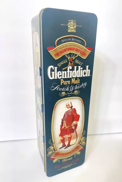 GLENFIDDICH Tin Pure Malt Scotch Whiskey Box Clans of The Scottish Highlands EUC 2