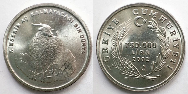 Turkey 750000 lira 2002 UNC Goat
