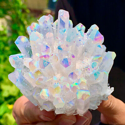 372G Angel Aura Quartz Titanium BismuthSiliconcluster Rainbow Crystals Stone