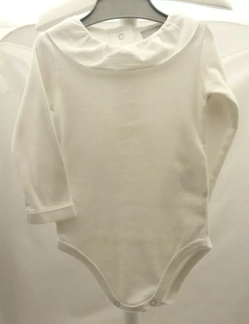 Cyrillus body manche longue blanc colerette bébé 6 mois