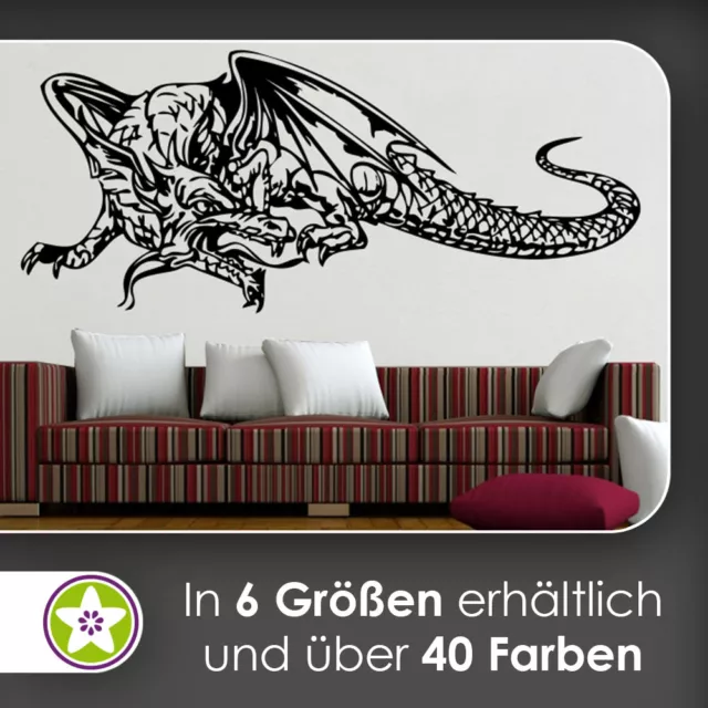 Waf1402 - Kiwistar Dragon Créature Cerf-Volant Moyen-âge Sticker Mural En