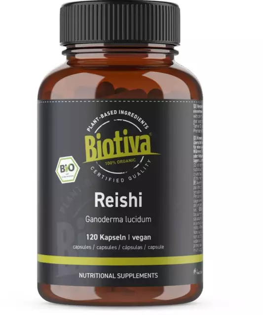 Reishi Bio (120 cápsulas) hongos vitales Biotiva (234,58 EUR/kg)
