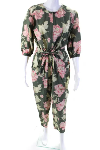 La Vie Rebecca Taylor Womens Peonies Jumpsuit Green Size 4 13516880