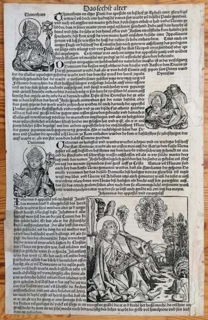 Original Inkunabel-Blatt Schedel Evangelist Johannes - 1493